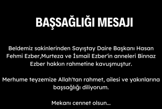 Başsağlığı mesajı